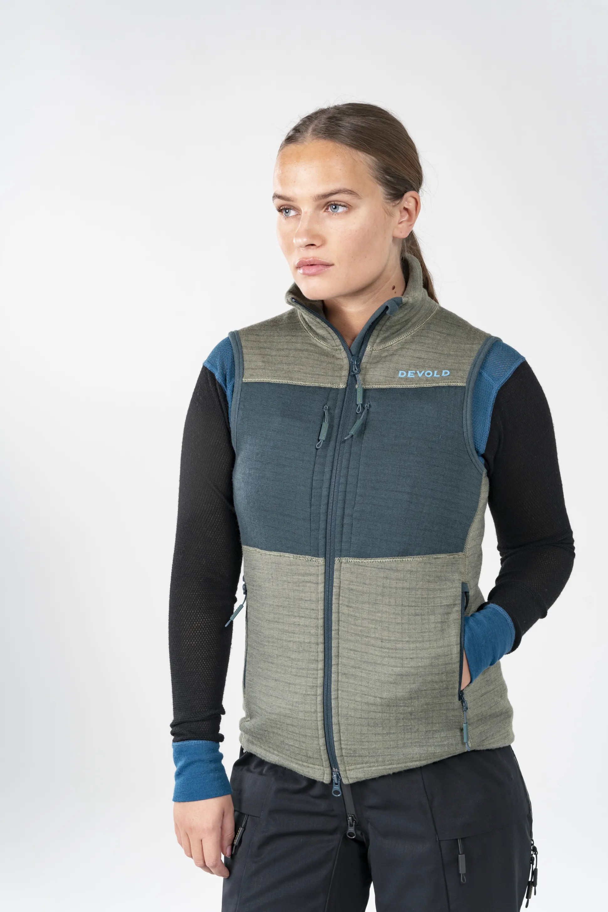 Cheap Egga Grid Merino Vest Wmn Dame Ullvest
