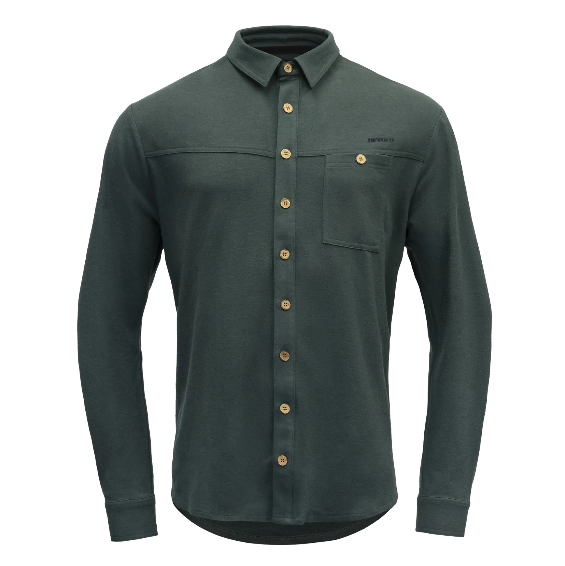 Fashion Keipen Merino Button Shirt Man Herre Ulltrøye