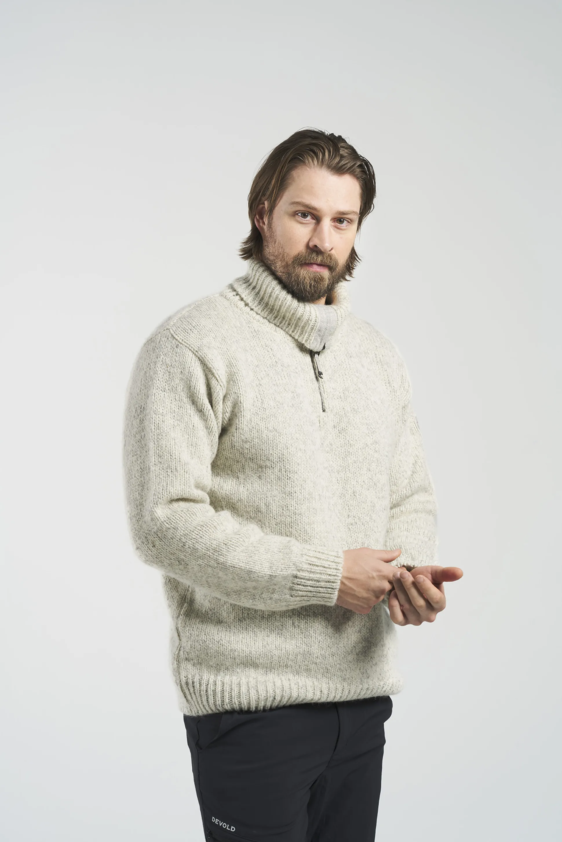 Outlet Nansen Wool Zip Neck Herre Ullgenser